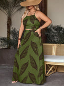 Conjunto Feminino com top e saia com fenda Regiane. Plus Size