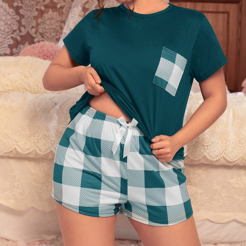 Pijama Xadrez Nathaly Feminina Plus Size E414