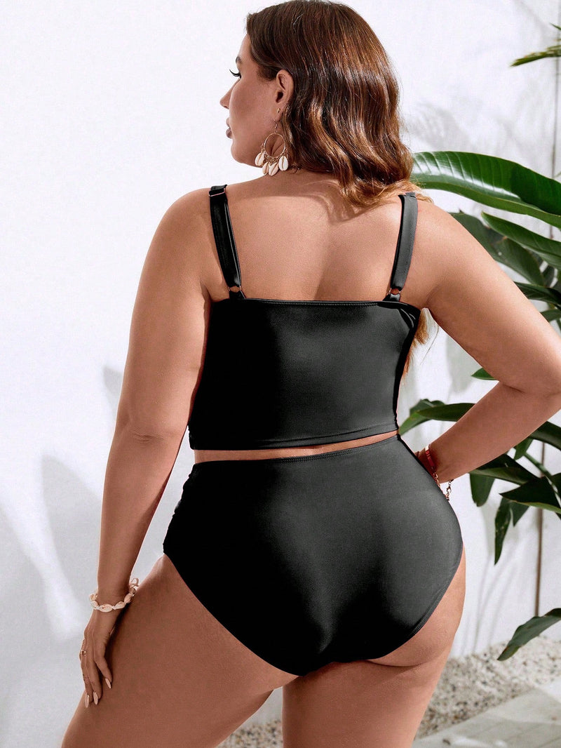 Tankini Feminino Plus Size Cintura Alta Armenia E538