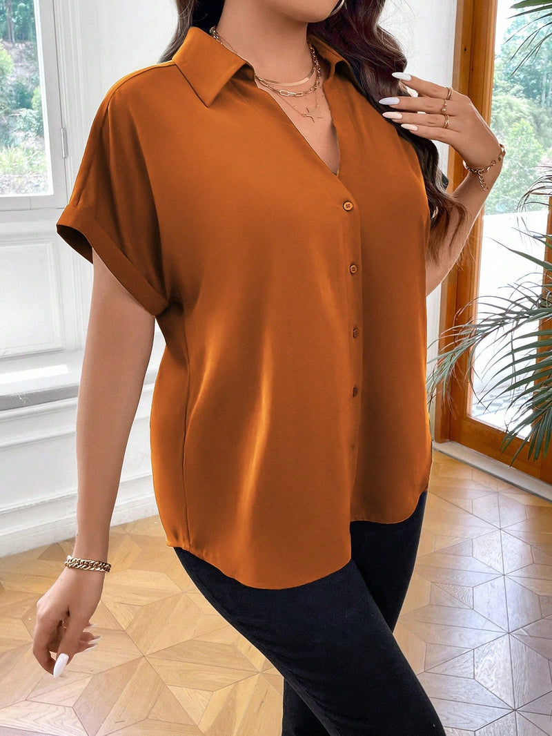 Camisa Feminina Com Botões Frontais Julia Plus Size E046