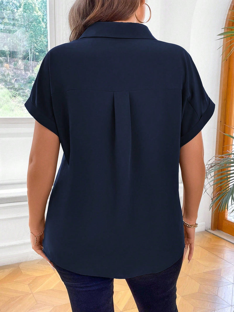 Camisa Feminina Com Botões Frontais Julia Plus Size E046