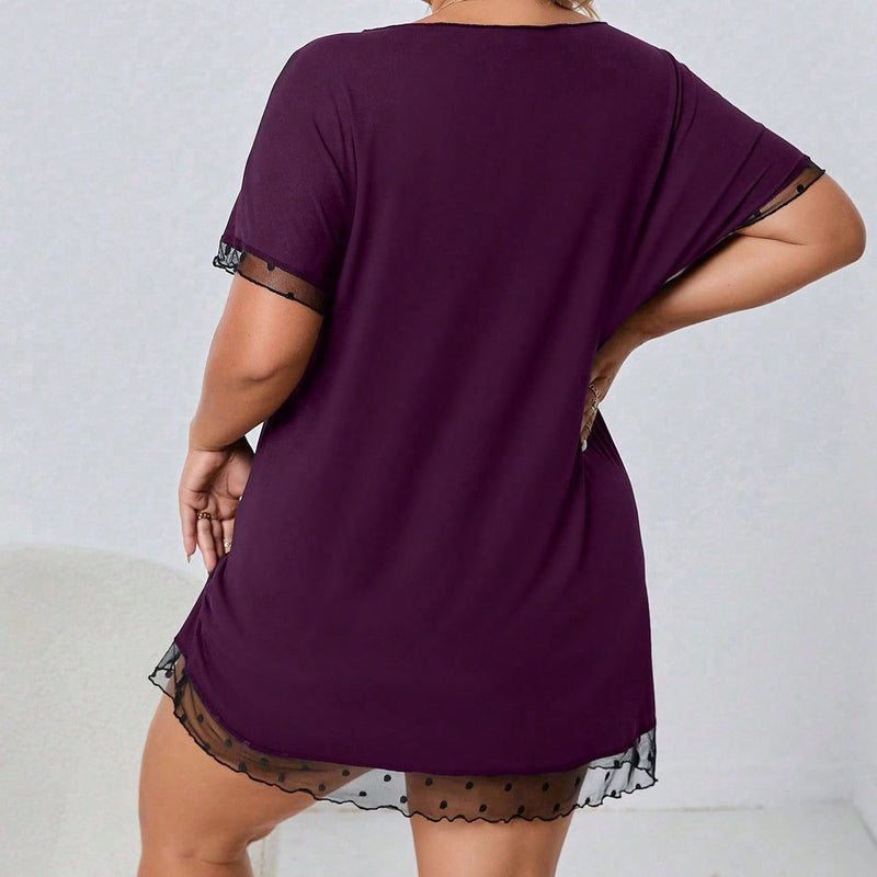 Camisola Com Detalhe Em Renda Tania Feminina Plus Size E409