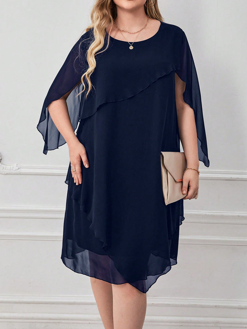 Vestido Feminino Manga Solta Luna Plus Size E028