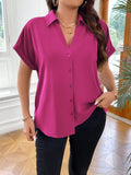 Camisa Feminina Com Botões Frontais Julia Plus Size Rosa 2 / Gg E046