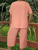 Conjunto Feminino Com Manga Curta Rayra. Plus Size E577