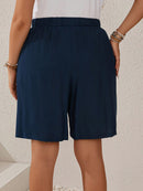 Bermuda Feminina Com Cordão Na Cintura e Bolsos Funcionais - Elise. Plus Size