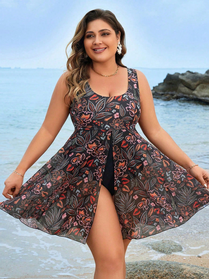 Maiô feminino plus size tipo vestido Ophelia