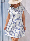 Vestido Feminino com Estampa Floral e Detalhe em Renda - Rubya. Plus Size.