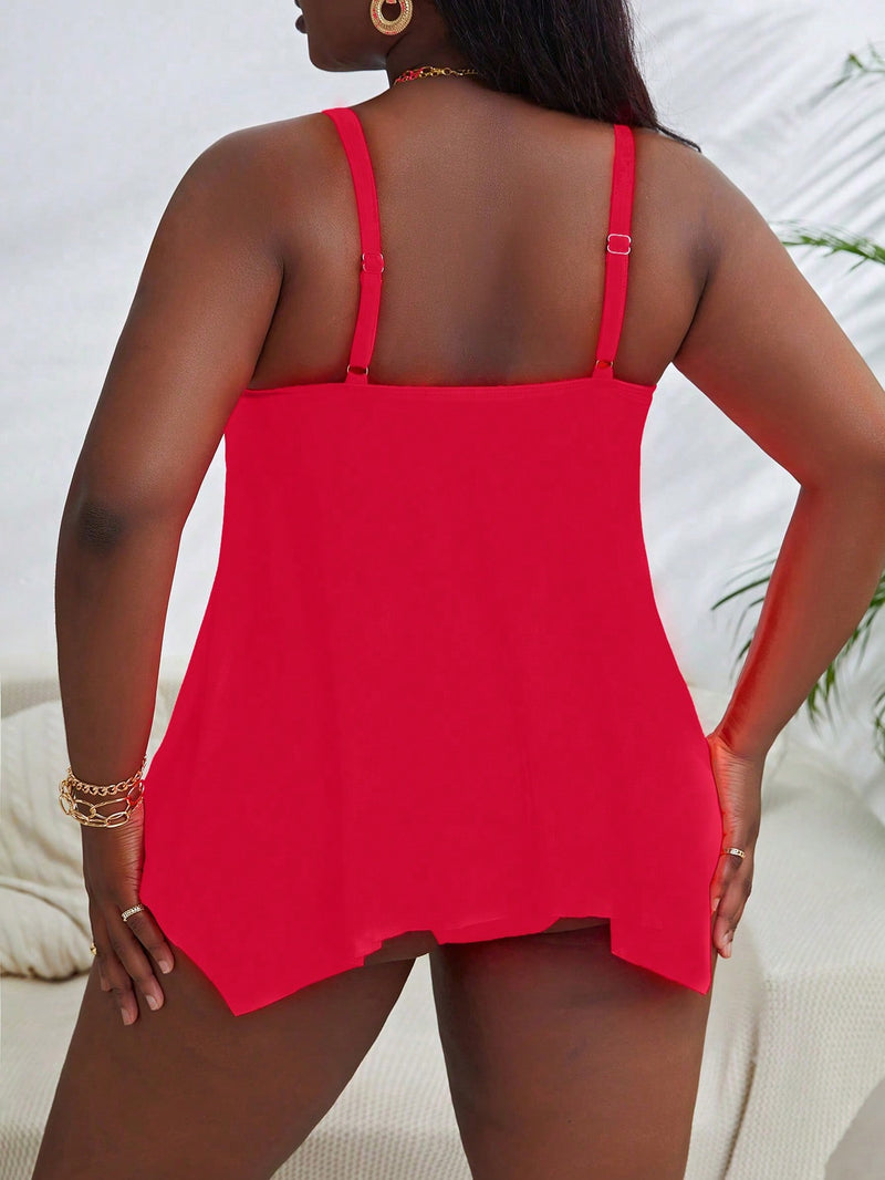 Tankini feminino com estampas diversas Cristin. Plus Size