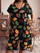 Conjunto feminino estampado de bermuda Isabelly. Plus Size