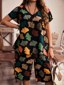 Conjunto feminino estampado de bermuda Isabelly. Plus Size