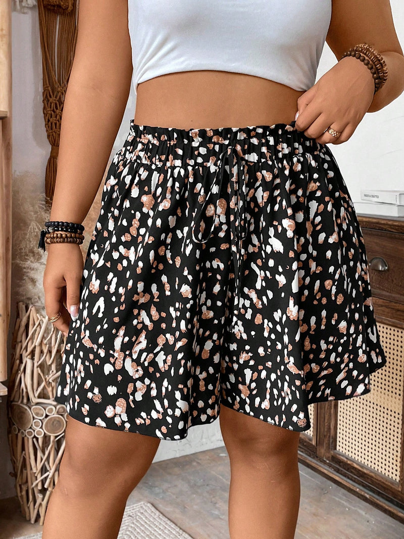 Short Feminino Largo com Estampa Animal Print - Beatrice. Plus Size