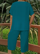 Conjunto Feminino Com Manga Curta Rayra. Plus Size E577