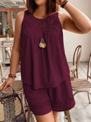 Conjunto feminino solto de verão Edelis. Plus Size