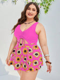 Tankini feminino plus size com estampa Girasol