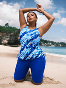 Tankini feminino com ajuste lateral Jeissy. Plus Size