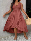 Vestido feminino com Babados com Renda Valentina. Plus Size