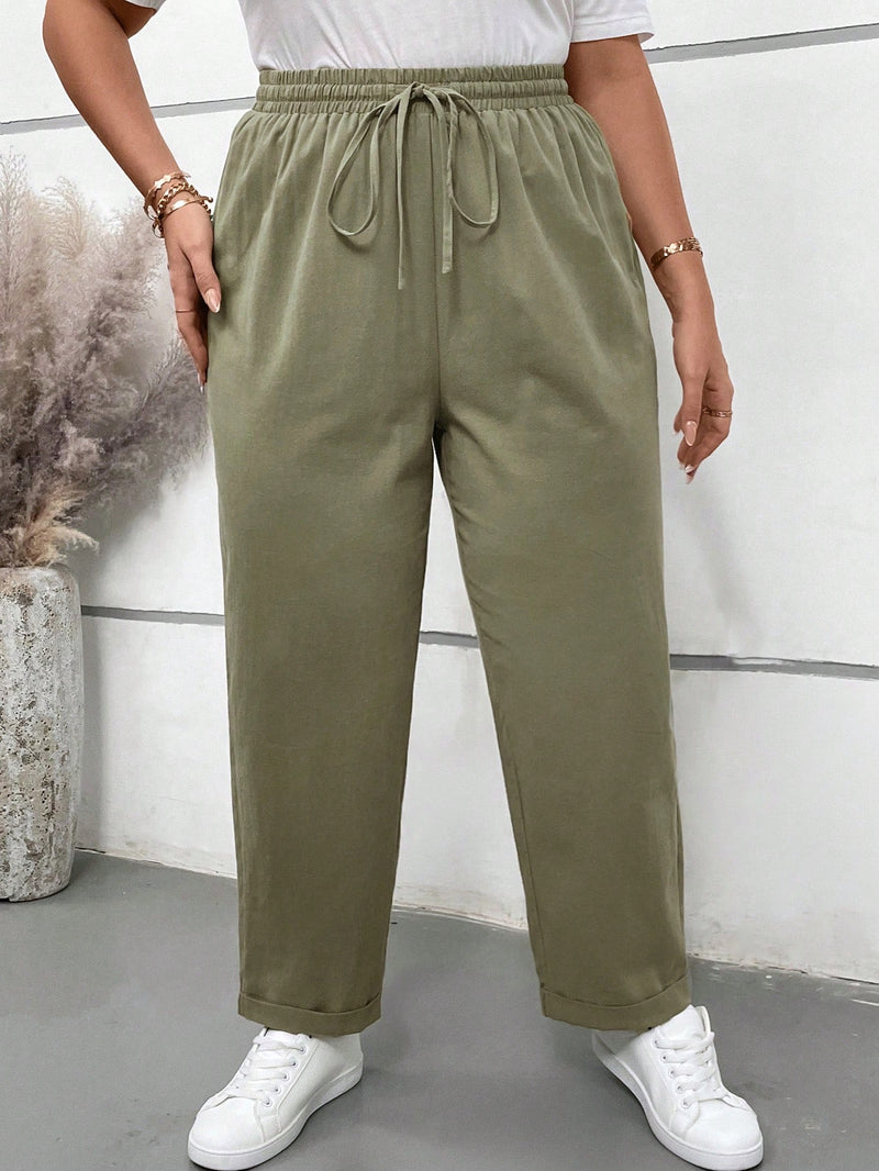 Calça Feminina com Perna Larga Ivete. Plus Size