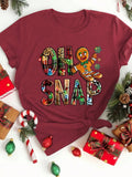 Camiseta Feminina de Natal de Manga Curta. Plus Size Até G8