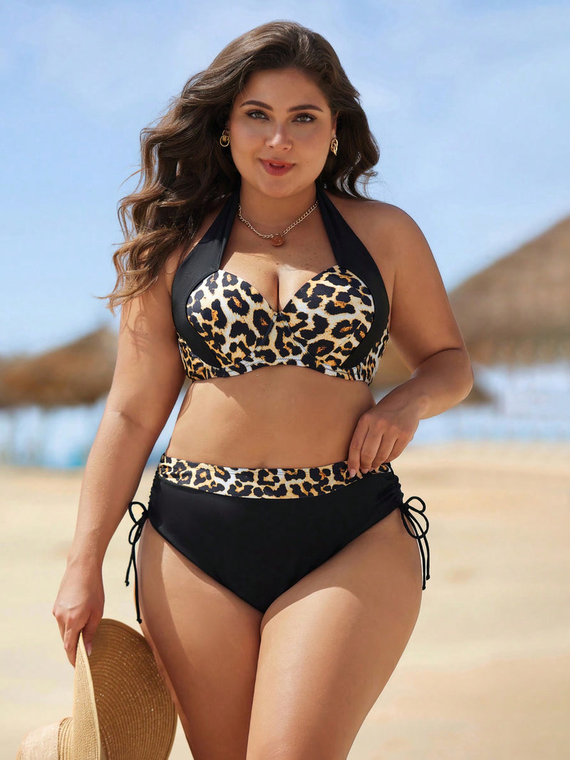 Biquíni Feminino com Estampa Animal Print e Cintura Alta - Helenna. Plus Size