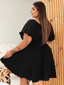 Vestido Feminino Macaquinho com sobreposição simulando um vestido Luna. Plus Size