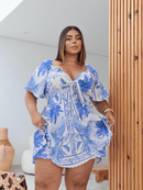 Vestido Feminino Macaquinho com sobreposição simulando um vestido Luna. Plus Size