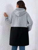 Casaco Feminino Dois Tons Com Capuz Eloá Plus Size E512