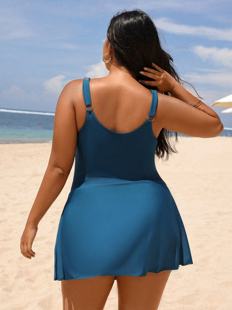 Maiô Feminino Plus Size Tipo Vestido Kamily E513