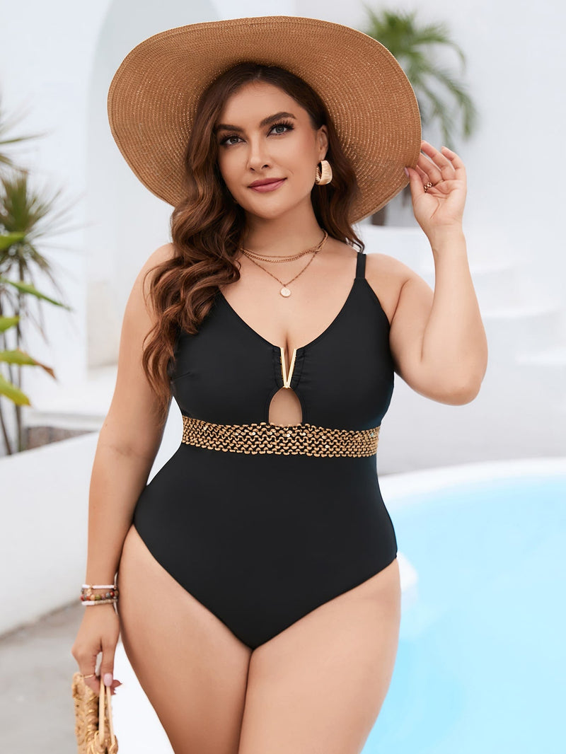 Maiô Feminino Plus Size Com Decote V Akira Gg E517