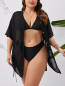 Saída Feminina De Praia Com Nó Lateral Fernanda. Plus Size Gg E532