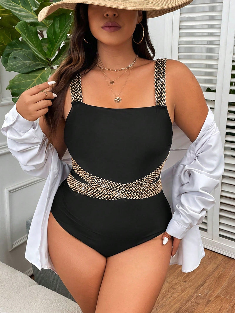 Maiô Feminino Plus Size Com Detalhe Na Cintura Alana E540