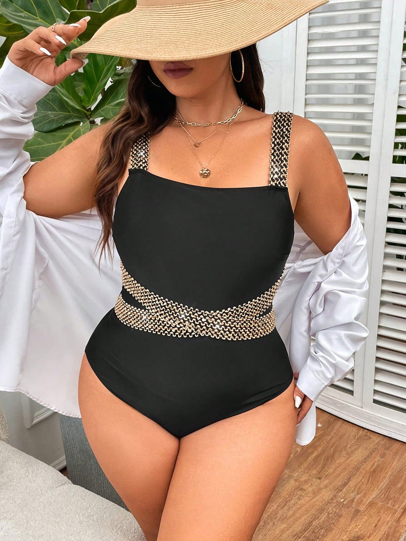 Maiô Feminino Plus Size Com Detalhe Na Cintura Alana E540