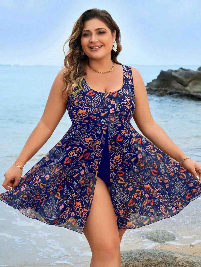 Maiô Feminino Plus Size Tipo Vestido Ophelia E541