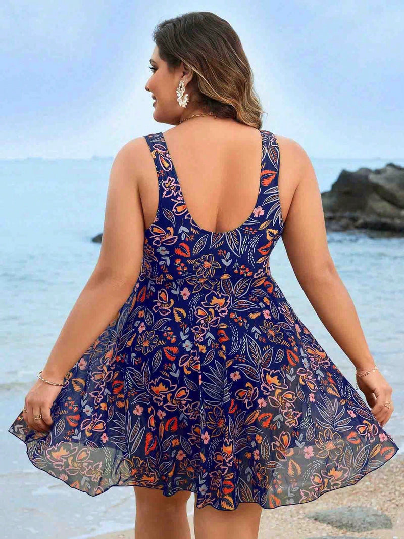 Maiô Feminino Plus Size Tipo Vestido Ophelia E541