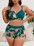 Shortkini Feminino Push Up Analú Plus Size Verde / Gg E007