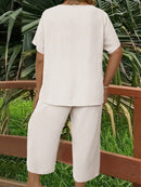 Conjunto Feminino Com Manga Curta Rayra. Plus Size E577