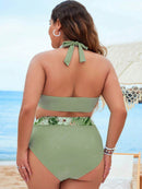 Biquini feminino frente unica e cintura alta com saída de praia Sol. Plus Size