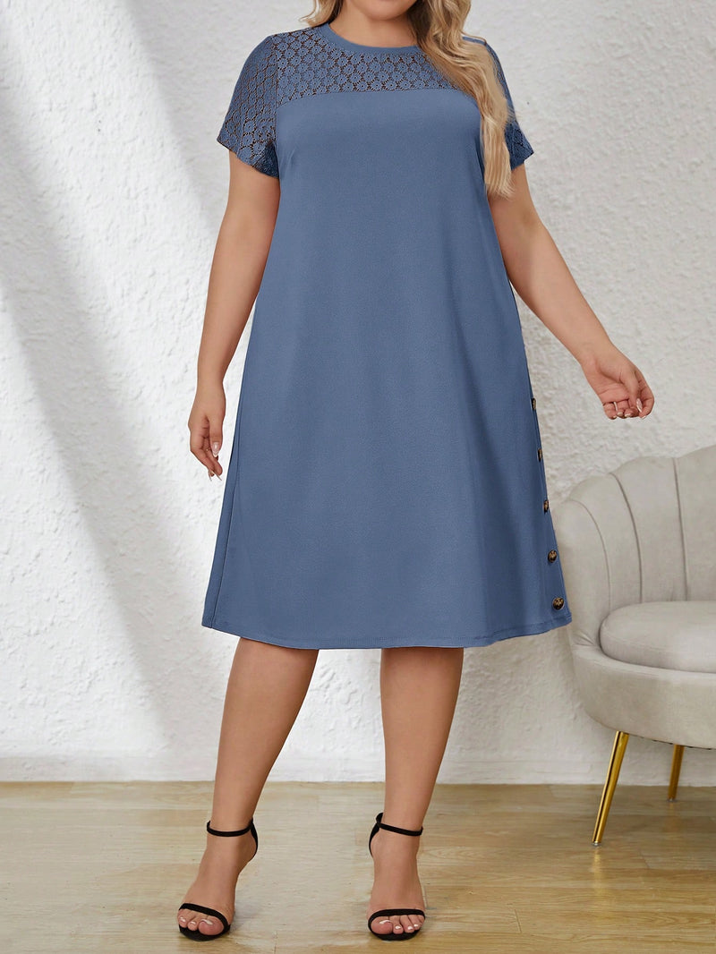 Vestido Feminino manga curta Mariana Plus Size