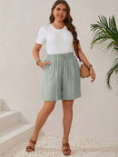 Bermuda Feminina Com Cordão Na Cintura e Bolsos Funcionais - Elise. Plus Size