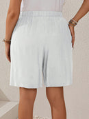 Bermuda Feminina Com Cordão Na Cintura e Bolsos Funcionais - Elise. Plus Size