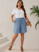 Bermuda Feminina Com Cordão Na Cintura e Bolsos Funcionais - Elise. Plus Size