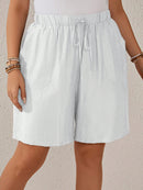 Bermuda Feminina Com Cordão Na Cintura e Bolsos Funcionais - Elise. Plus Size