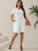 Bermuda Feminina Com Cordão Na Cintura e Bolsos Funcionais - Elise. Plus Size