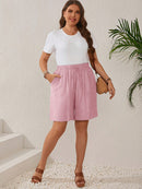 Bermuda Feminina Com Cordão Na Cintura e Bolsos Funcionais - Elise. Plus Size