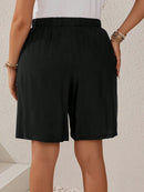 Bermuda Feminina Com Cordão Na Cintura e Bolsos Funcionais - Elise. Plus Size