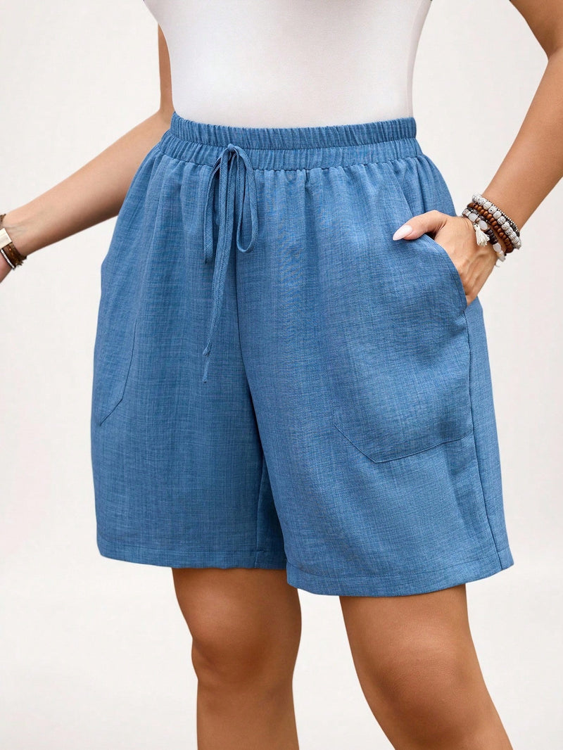 Bermuda Feminina com Estampa Animal Print e Cintura Ajustável - Camille. Plus Size