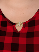 Blusa Feminina Xadrez com Detalhe na Gola - Bianca. Plus Size