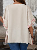 Blusa Feminina Solta com Decote em V - Dália. Plus Size