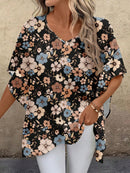 Blusa Feminina Solta com Decote em V - Dália. Plus Size