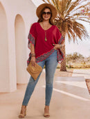 Blusa Feminina Solta com Decote em V - Dália. Plus Size